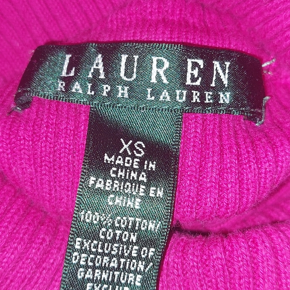 Ralph Lauren turtle neck long sleeve vibrant pink size xs - Picture 2 of 3